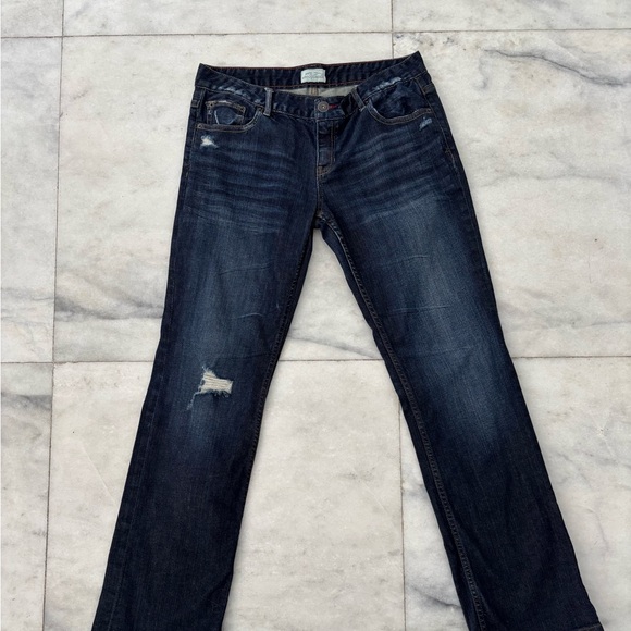 Y2K Aeropostale Jeans Chelsea Bootcut Low Rise Dark Wash Distressed Women 11/12 - Picture 3 of 9